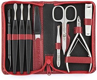 ZOHL Luxury Manicure Set – 9 Stainless Steel Instruments in Red