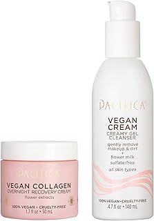 Pacifica Vegan Collagen Overnight Recovery Cream & Gel Cleanser Set