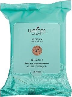 Wotnot Organic Sensitive Facial Wipes, 25 count