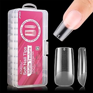 AIMEILI Square False Nail Tips 432PCS Full Cover for Soak