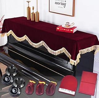 Luxury Five Pieces Upright Piano Top Velvet Cover Set – Beauties