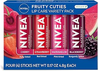 NIVEA Fruity Tinted Lip Balm Variety Pack,